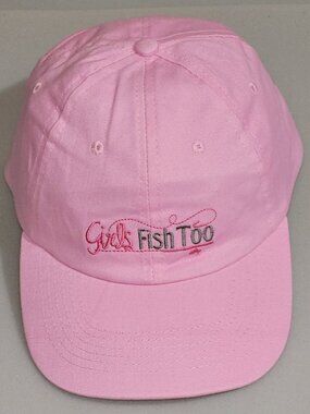 NEW Girls Fish Too Pink Adjustable Baseball Cap 100% Cotton Fishing Hat GF2